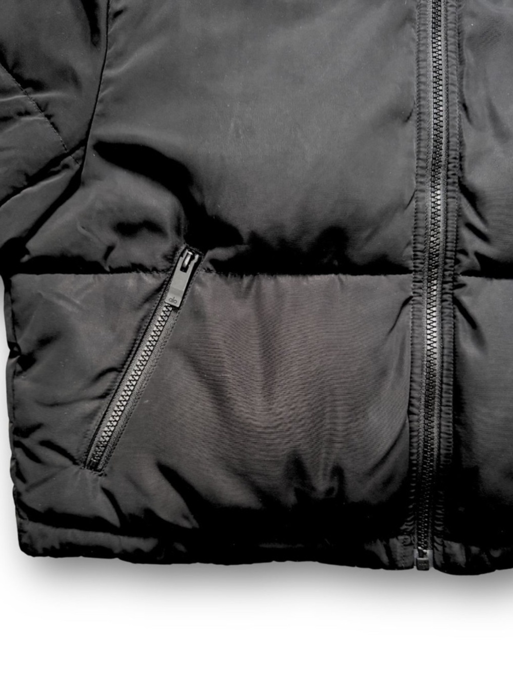 Alo Introspective Cropped Puffer Jacket Black Size Small - Picture 7 of 9